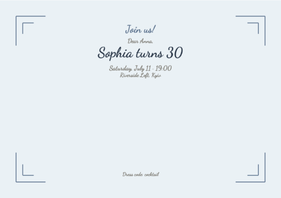 Personalized landscape invitation with a guest greeting